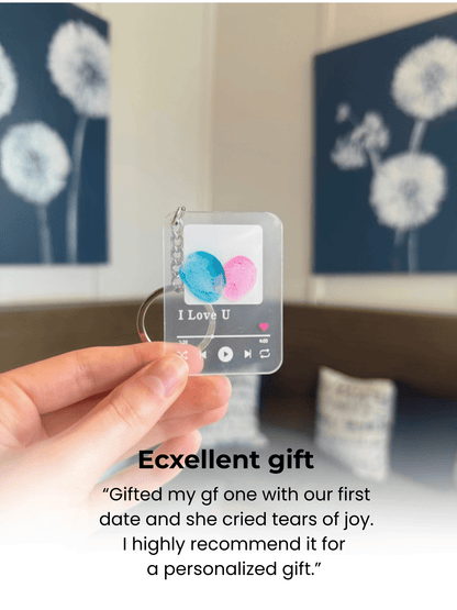 2 x Impritslove® Personalized Fingerprint Keychains